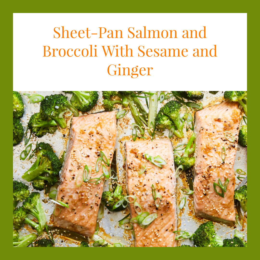 Sheet-Pan Salmon and Broccoli With Sesame and Ginger