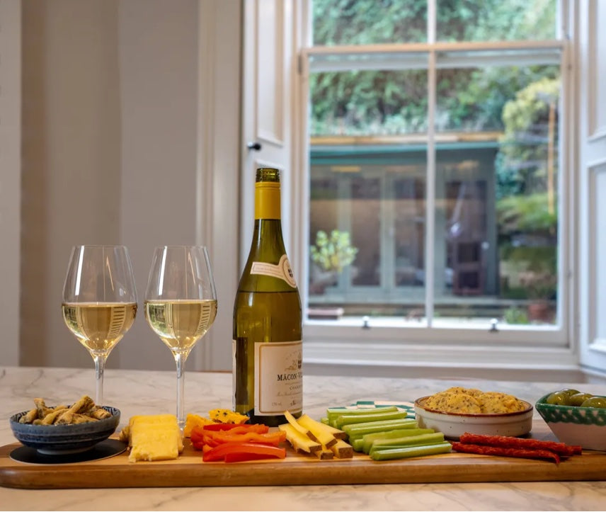 Drinks twists with wine and cheese board