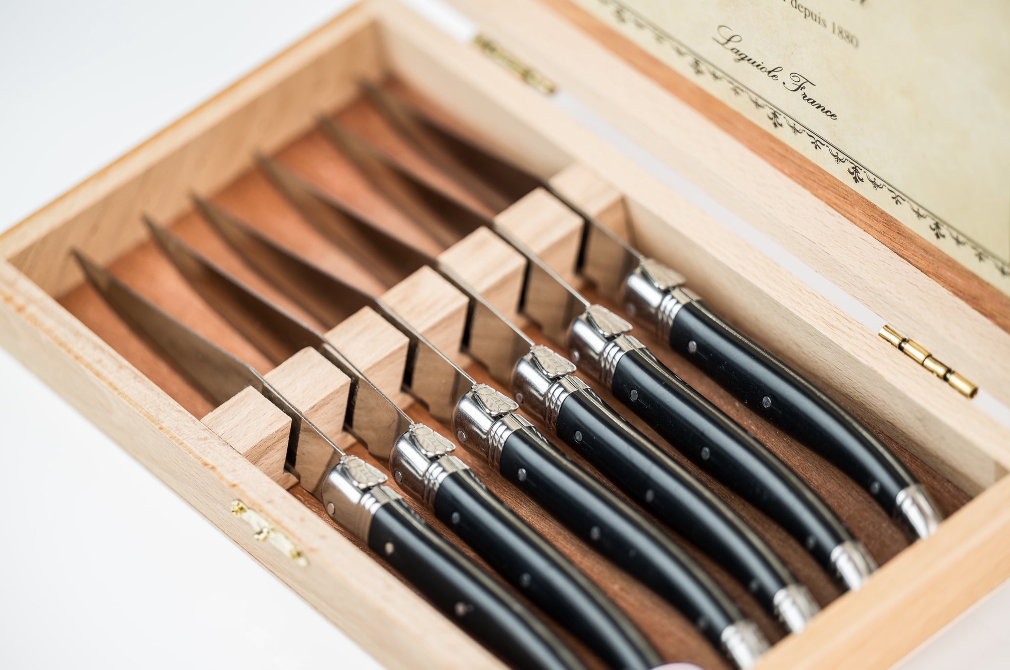 Laguiole Black Knives in Presentation Box (set of 6) - Lello.Store