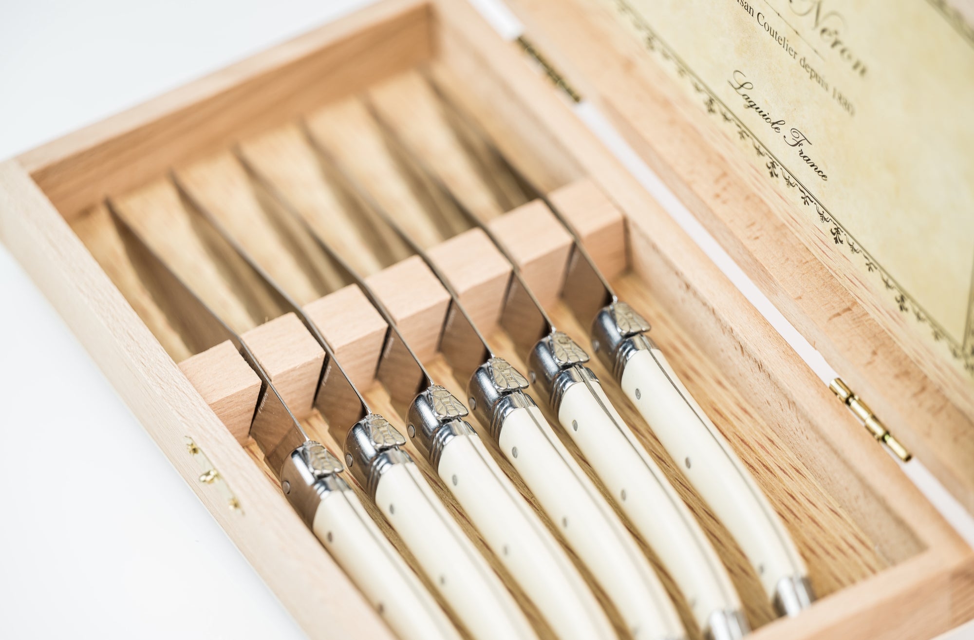 Laguiole Ivory Knives In Presentation Box (Set of 6) - Lello.Store