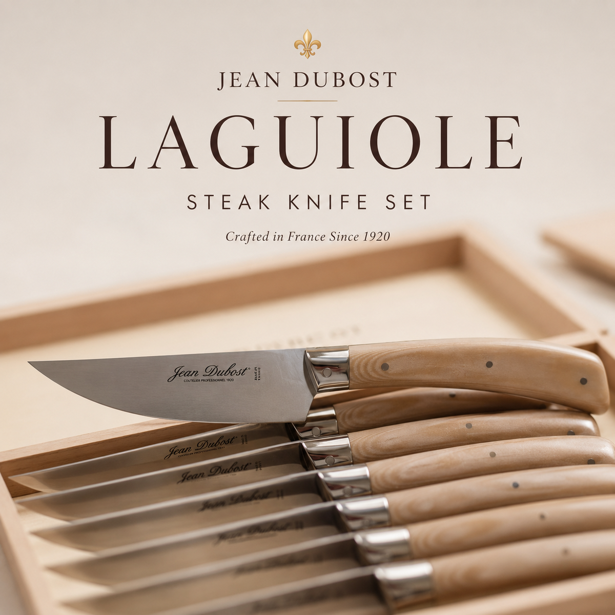Jean Dubost Laguiole Steak Knives — Set of Six – detail view 3