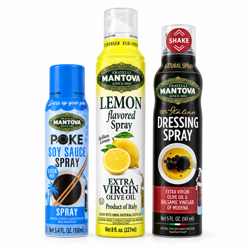 The Lello Spray Trio — Lemon, Italian Dressing & Poke Soy