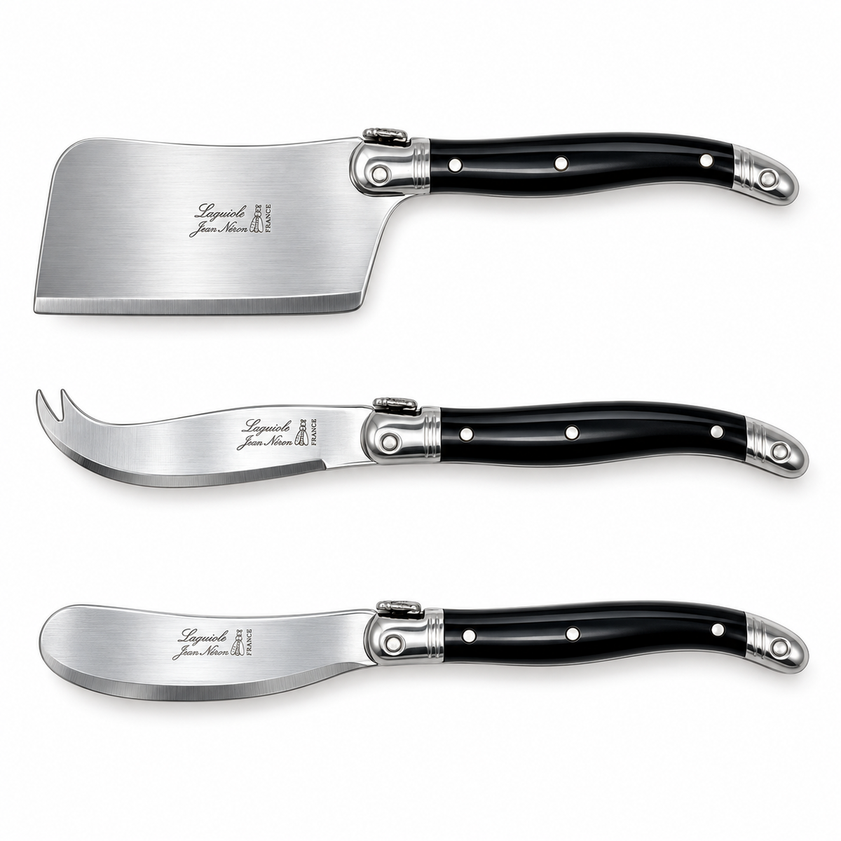 Laguiole Mini Black Cheese Set in Presentation Box (Set of 3)