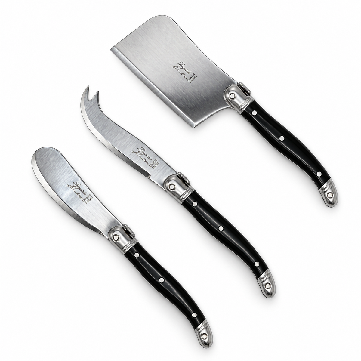 Laguiole Mini Black Cheese Set in Presentation Box (Set of 3)