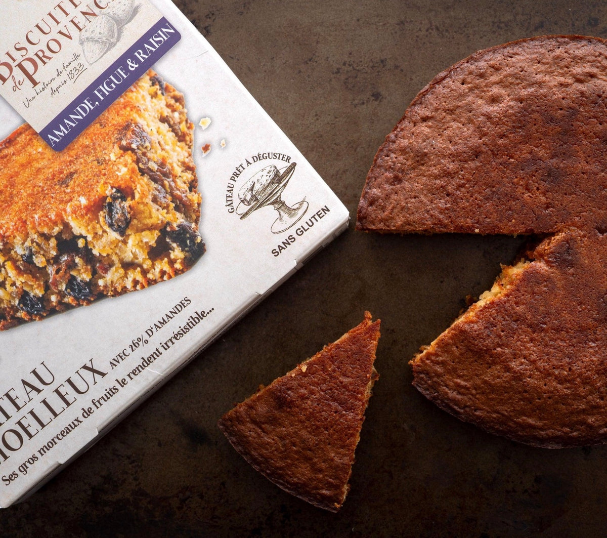 Biscuiterie de Provence almond fig and raisin cake with packaging