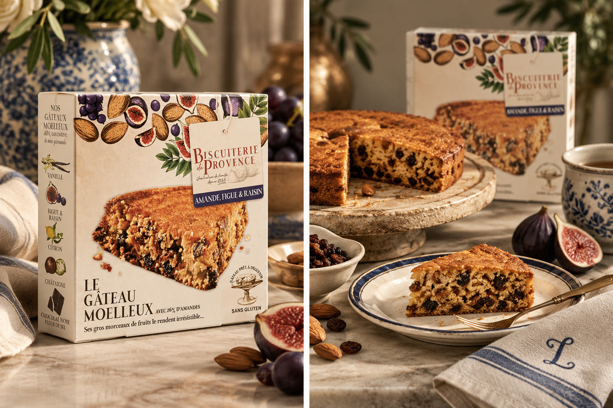 Biscuiterie de Provence almond fig and raisin cake styled for Lello