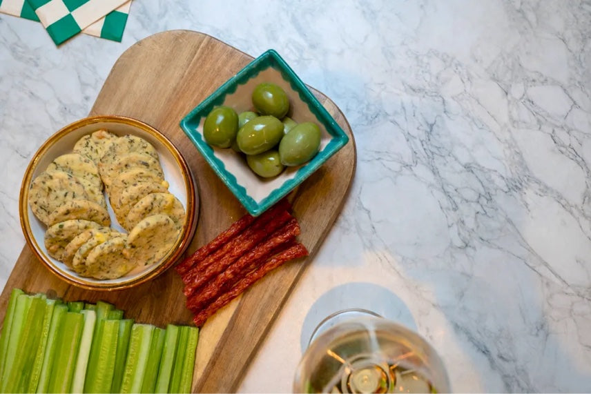 Italian cheese biscuits on a charcuterie board