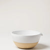 Large Pantry Bowl in white glaze and natural stoneware