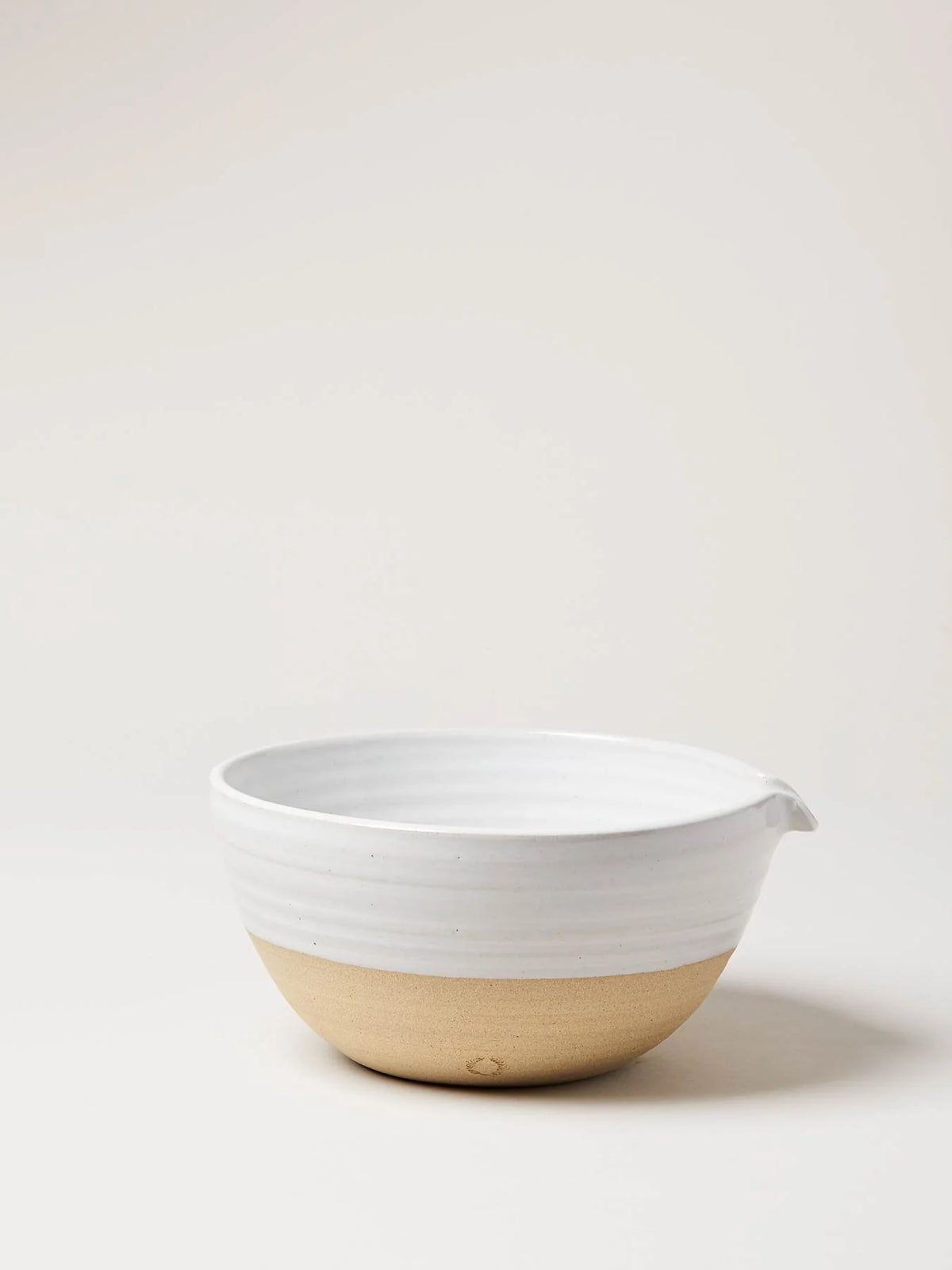 Large Pantry Bowl in white glaze and natural stoneware