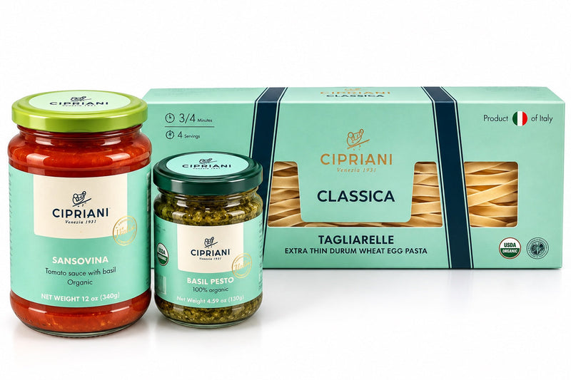 La Seduzione Veneziana — Tagliarelle, Pesto & Sansovina