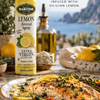 Mantova Sicilian Lemon Extra Virgin Olive Oil Spray with grilled fish and Mediterranean serving inspiration