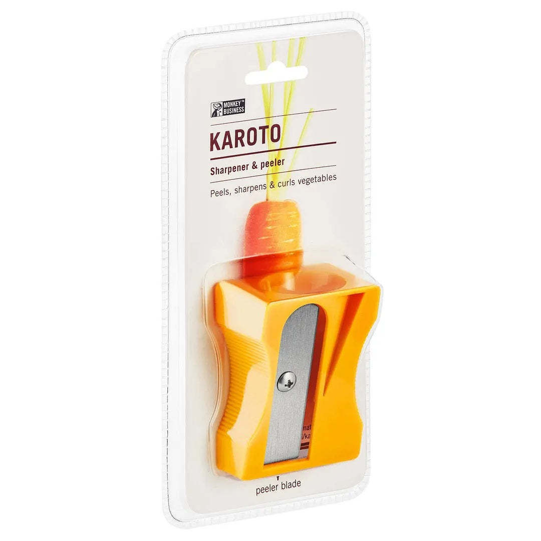 Yellow Monkey Business Karoto sharpener and peeler in its original retail packaging