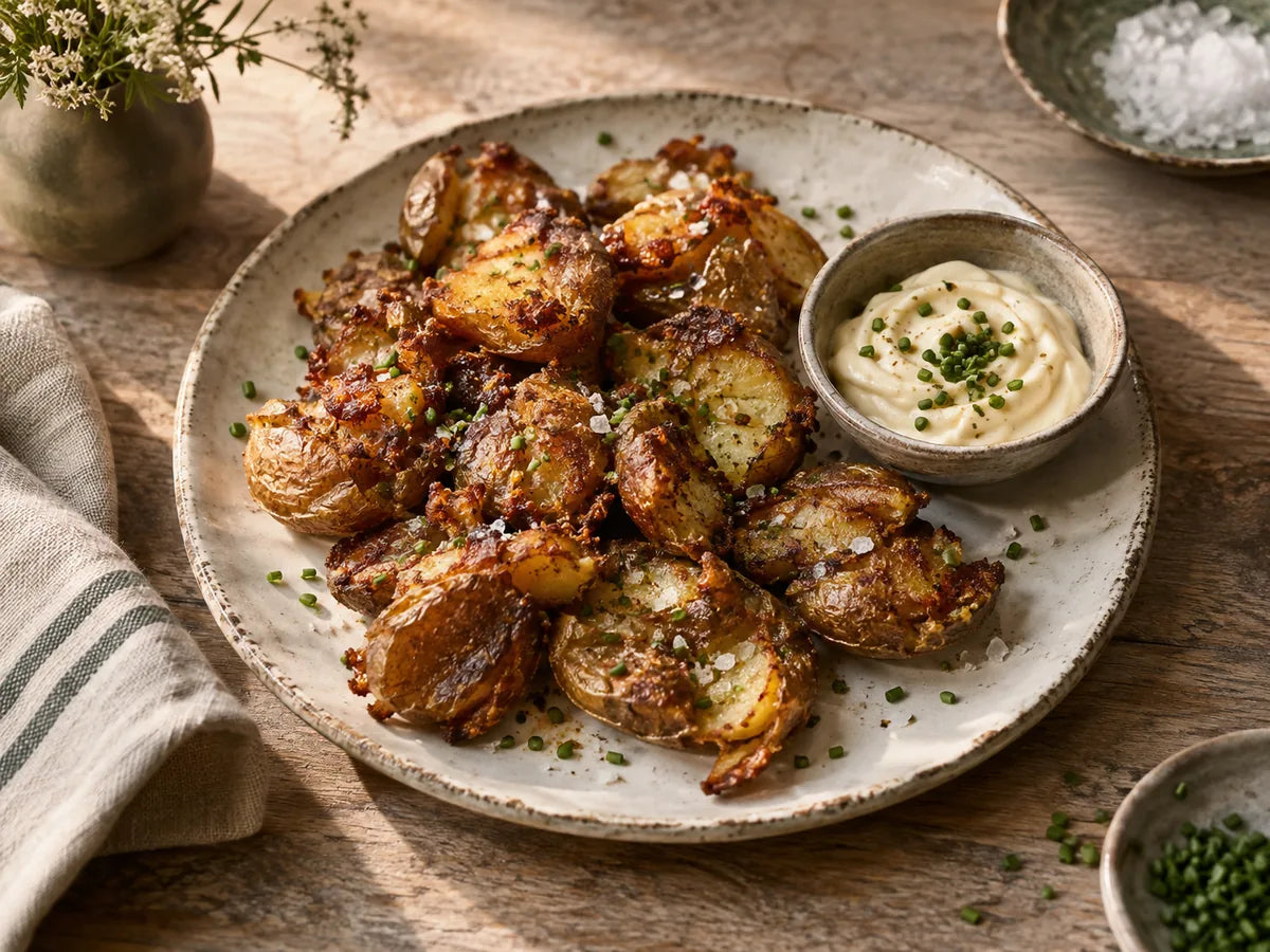 Crispy New Potatoes with Aioli & Ibiza Salt