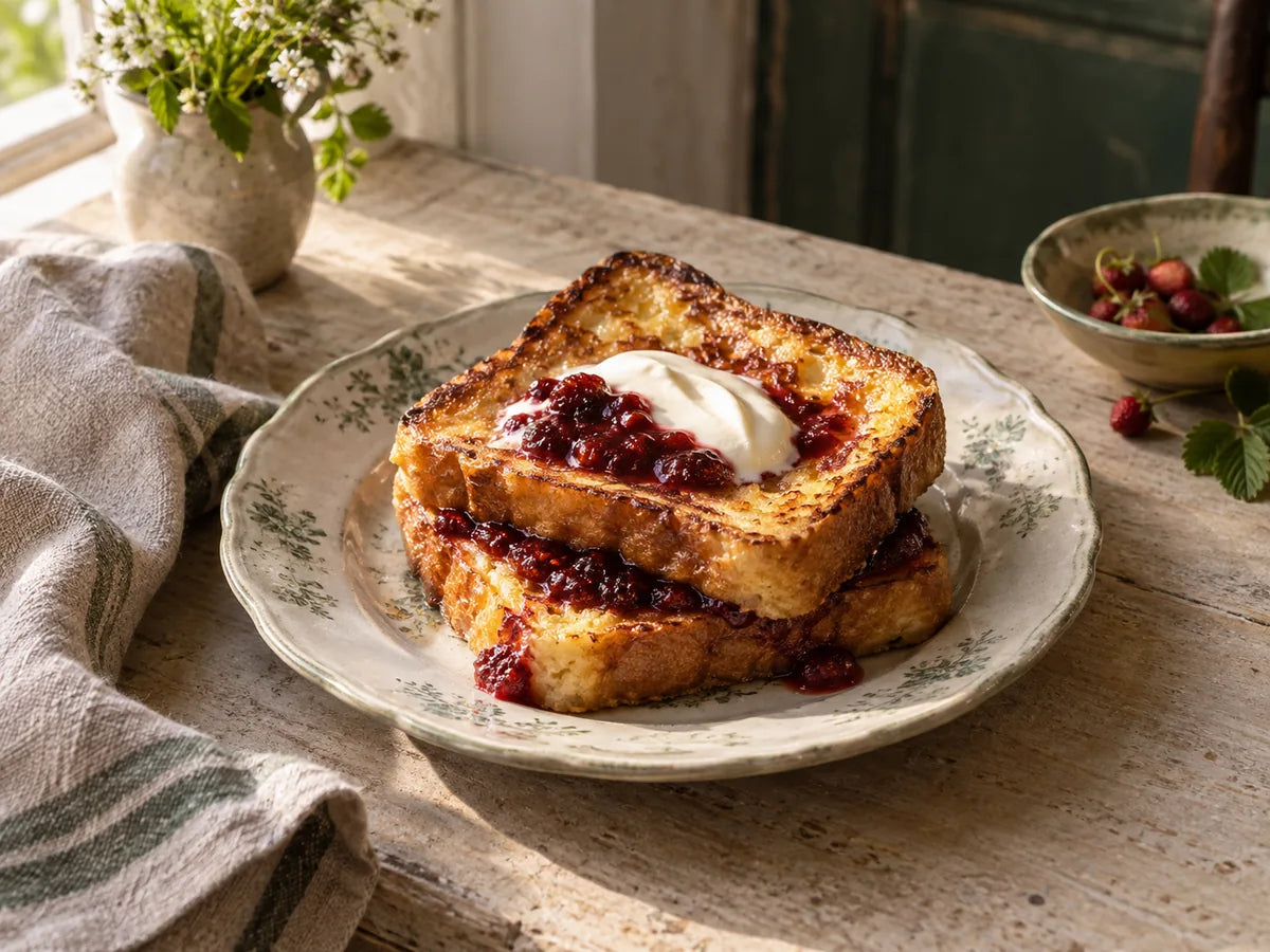 Brioche French Toast with Wild Strawberry Jam