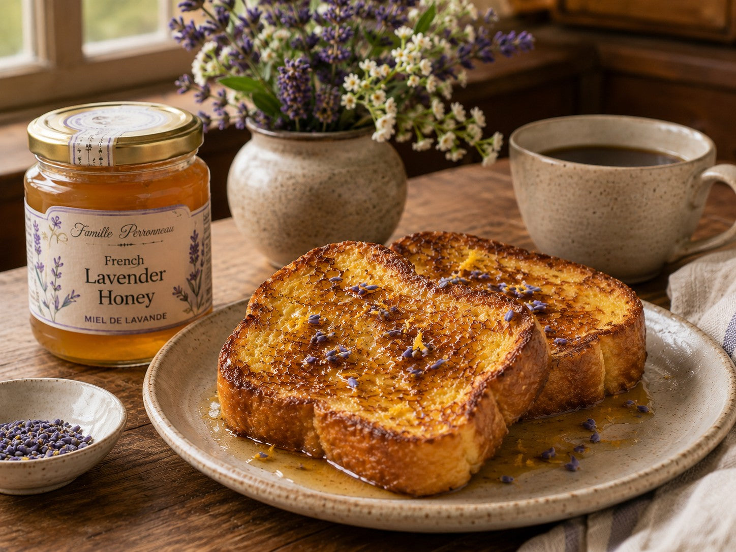Brioche French Toast with Lavender Honey