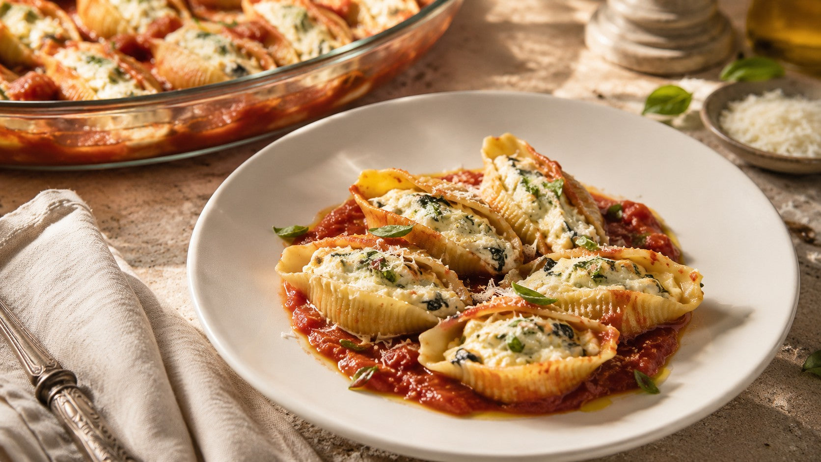 Ricotta & Spinach Stuffed Shells