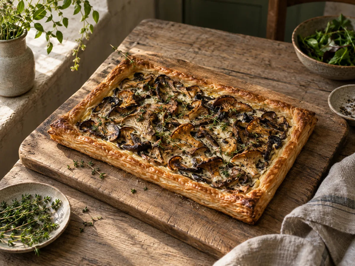 Wild Mushroom Tart with Truffle Mustard