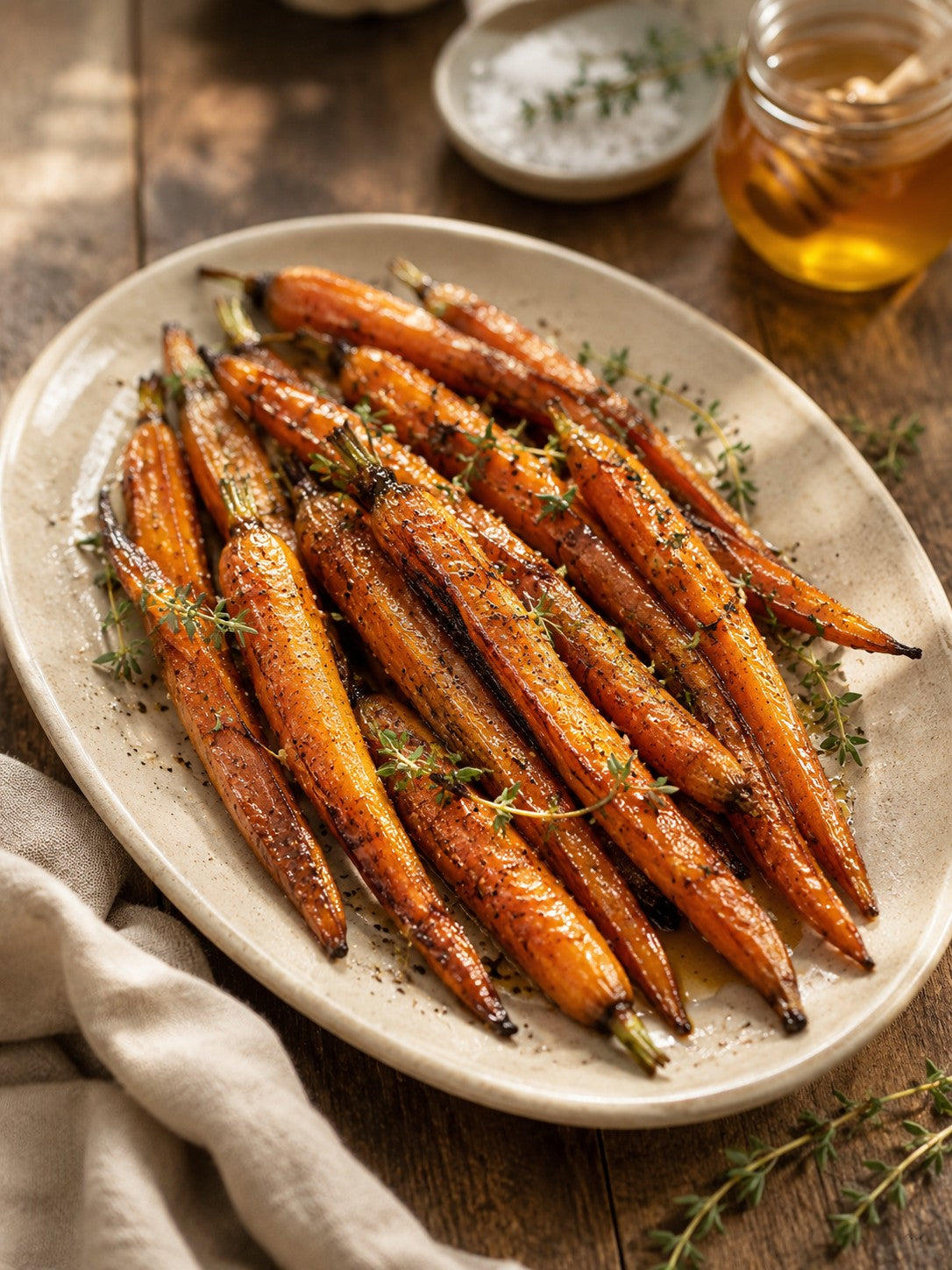 Roasted Carrots with Lavender Honey & Thyme