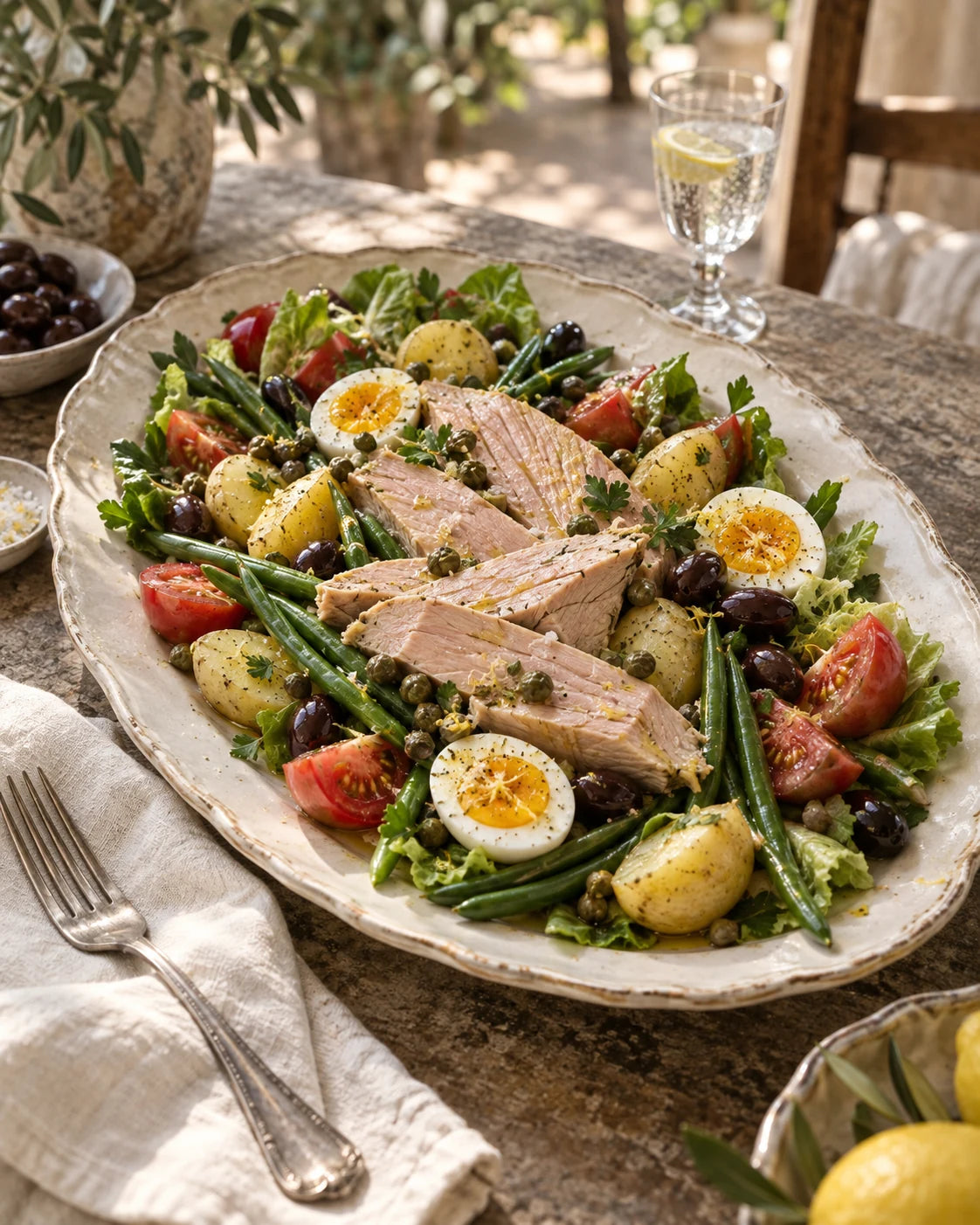 Ventresca Tuna Niçoise with Capers and Sicilian Lemon Salt