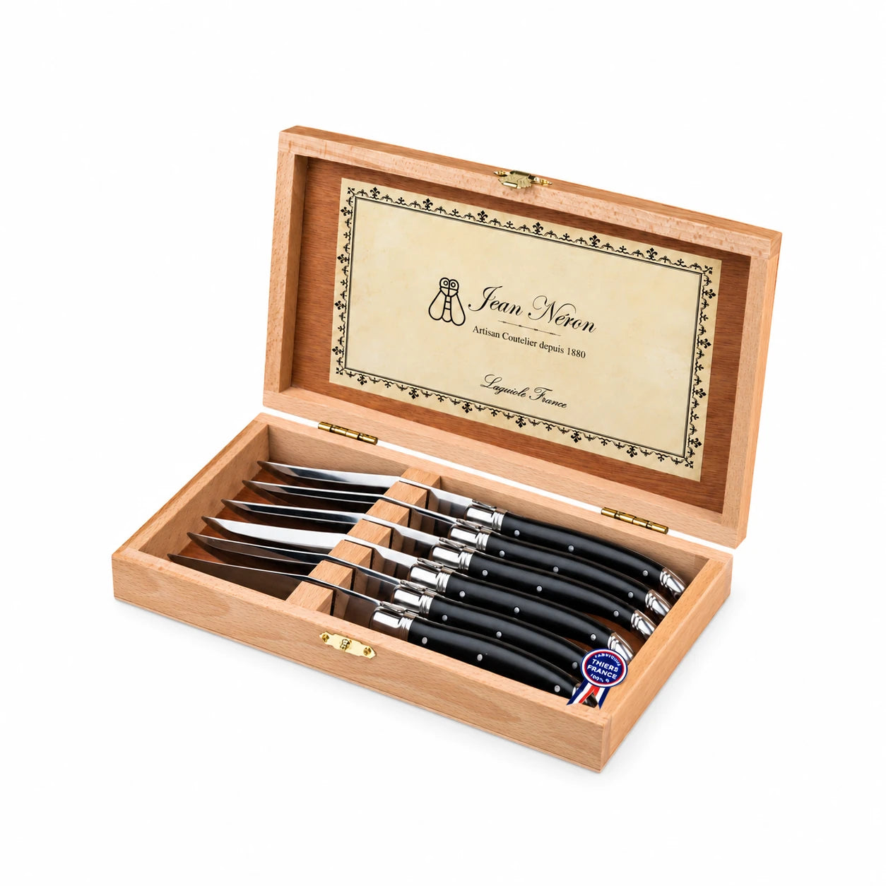 Laguiole Black Knives in Presentation Box (Set of 6)
