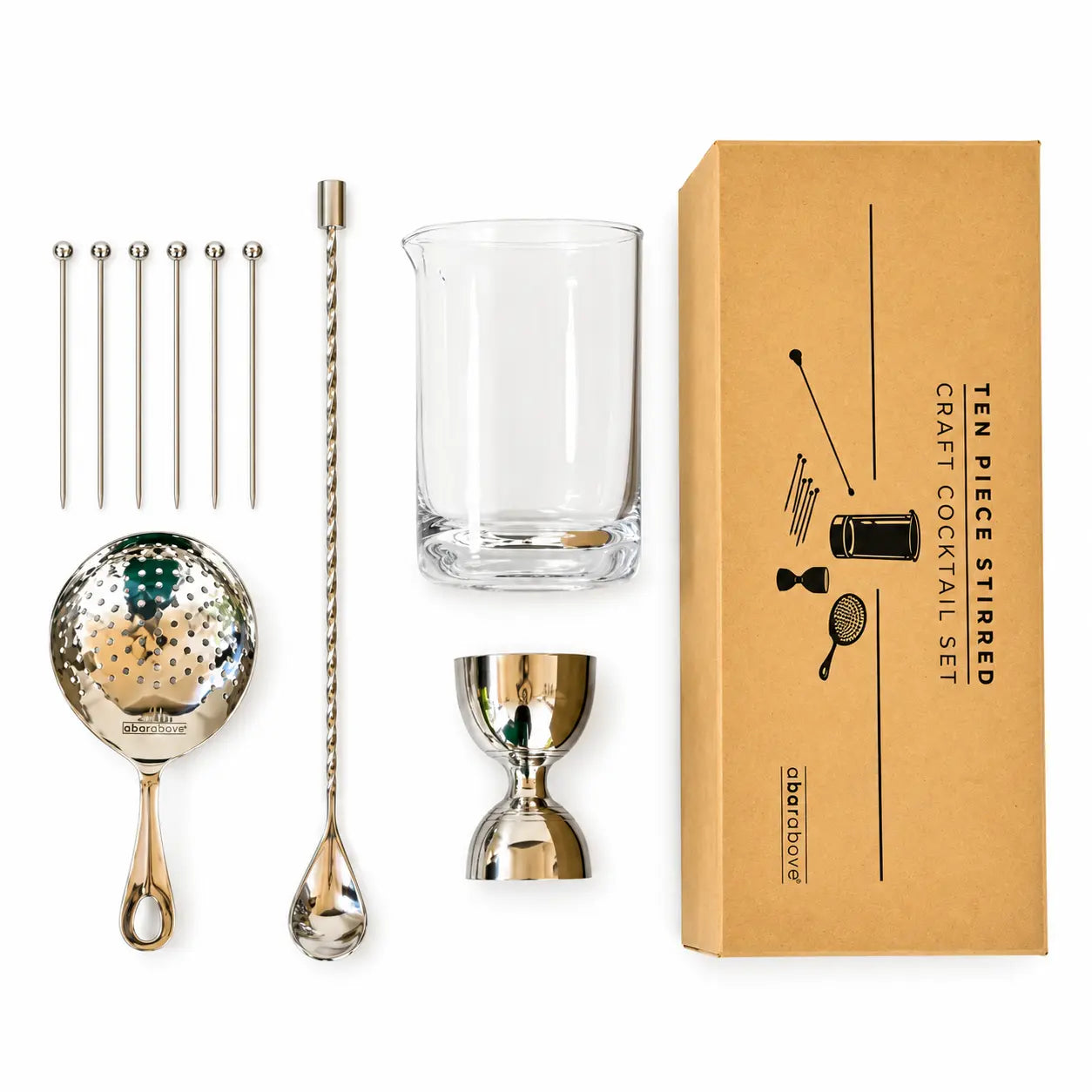 A Bar Above Stirred Cocktail Set — Stainless Steel, 10 Pieces