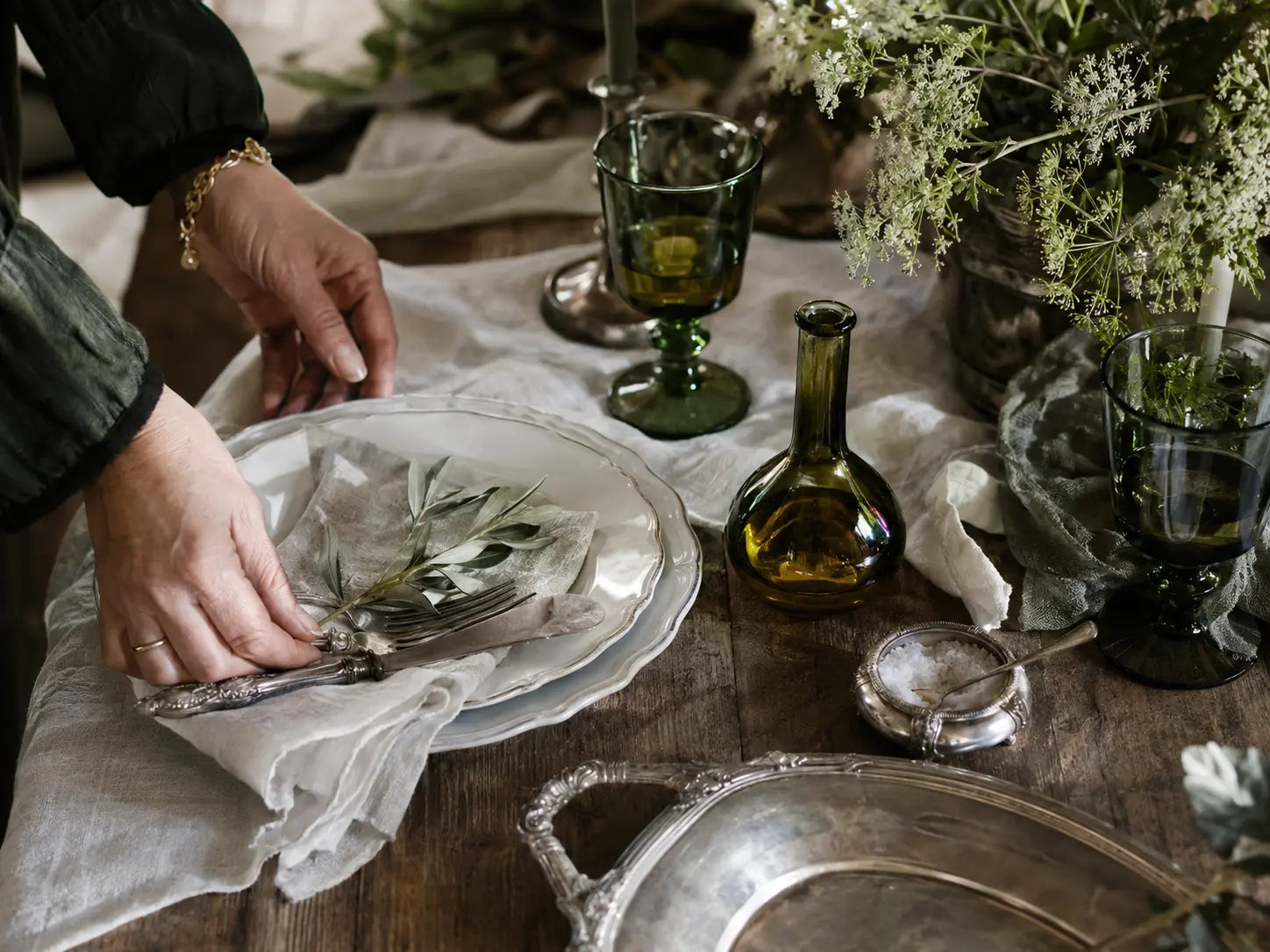 An elegant country table thoughtfully set for entertaining